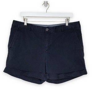 Banana Republic City Chino Navy Rolled Cuff Shorts 5 Inch Inseam Women Size 14